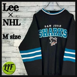 Lee NHL 刺繍チームロゴ シャークス リブライン スウェット 美品 M(スウェット)