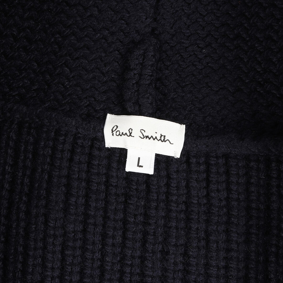 Paul Smith(ポールスミス)のPaul Smith ポールスミス カーディガン サイズ:L リブ編み ウール ニット カーディガン ミドルゲージ ネイビー 紺 トップス セーター 【メンズ】【中古】 メンズのトップス(カーディガン)の商品写真