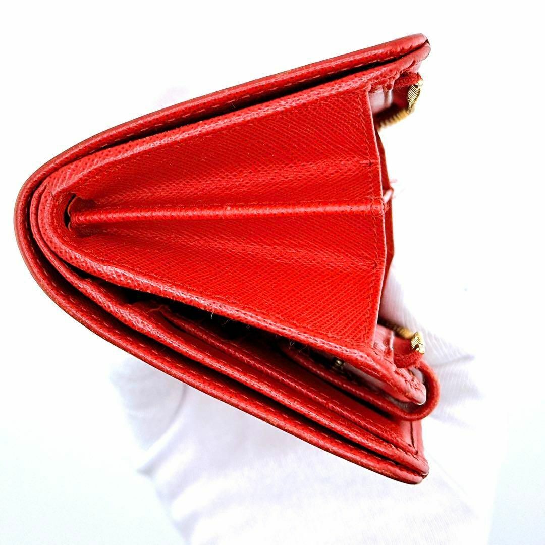 PRADA(プラダ)のプラダ 二つ折り財布 L字ファスナー財布 レッド サフィアーノ レディース レディースのファッション小物(財布)の商品写真
