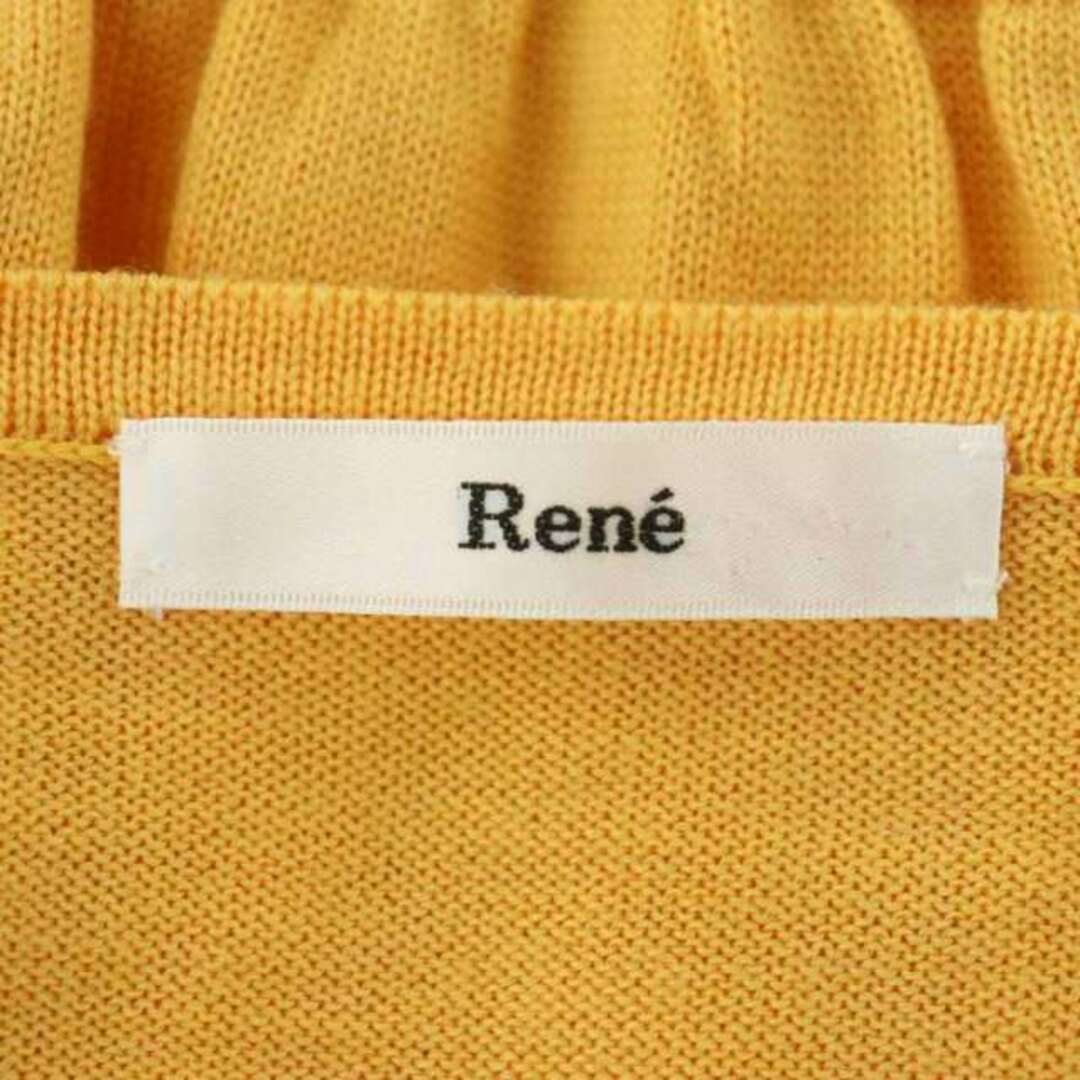 René(ルネ)のルネ カーディガン ニット 長袖 リボン装飾 薄手 ウール 34 オレンジ レディースのトップス(カーディガン)の商品写真
