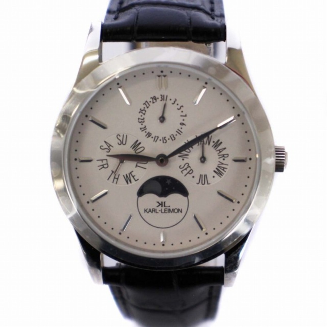 other(アザー)のKARL LEIMON Moonphase 腕時計 アナログ シルバー 黒 メンズの時計(腕時計(アナログ))の商品写真