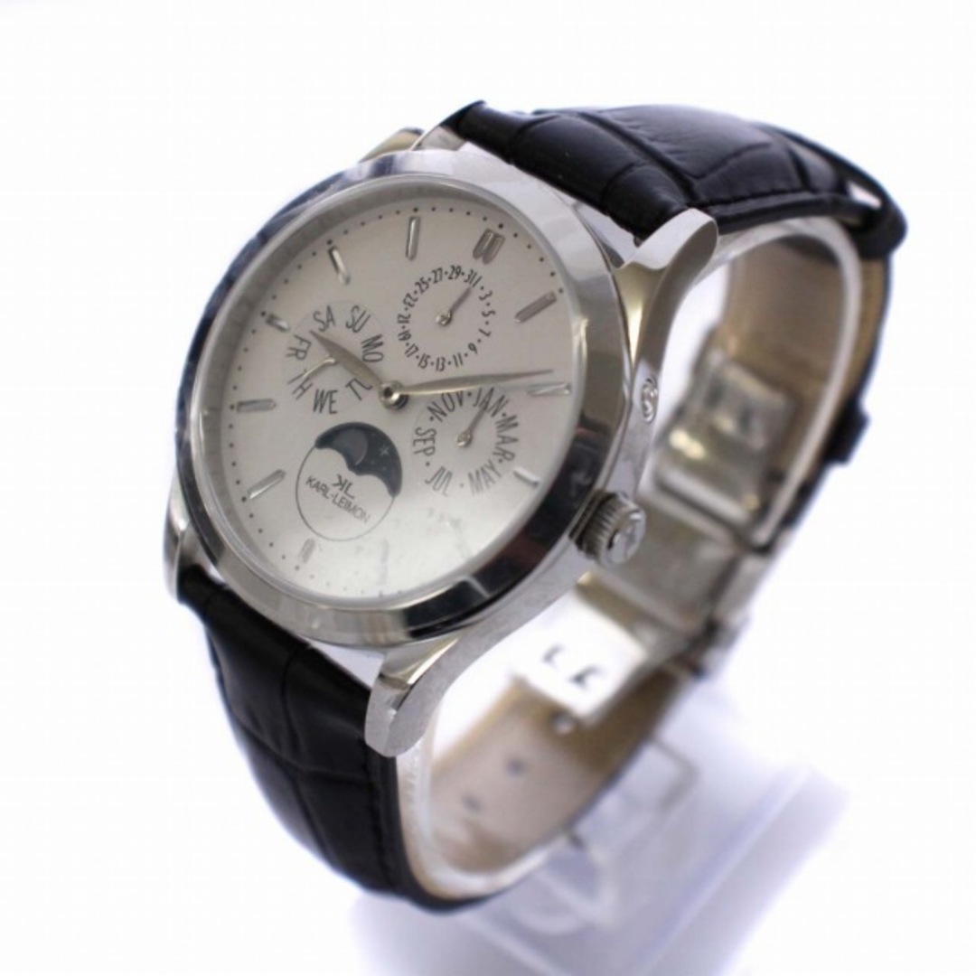 other(アザー)のKARL LEIMON Moonphase 腕時計 アナログ シルバー 黒 メンズの時計(腕時計(アナログ))の商品写真