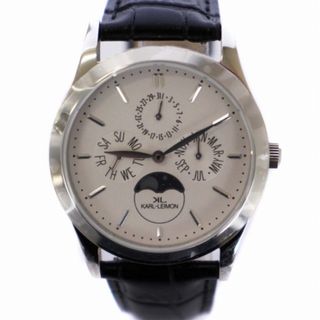 アザー(other)のKARL LEIMON Moonphase 腕時計 アナログ シルバー 黒(腕時計(アナログ))