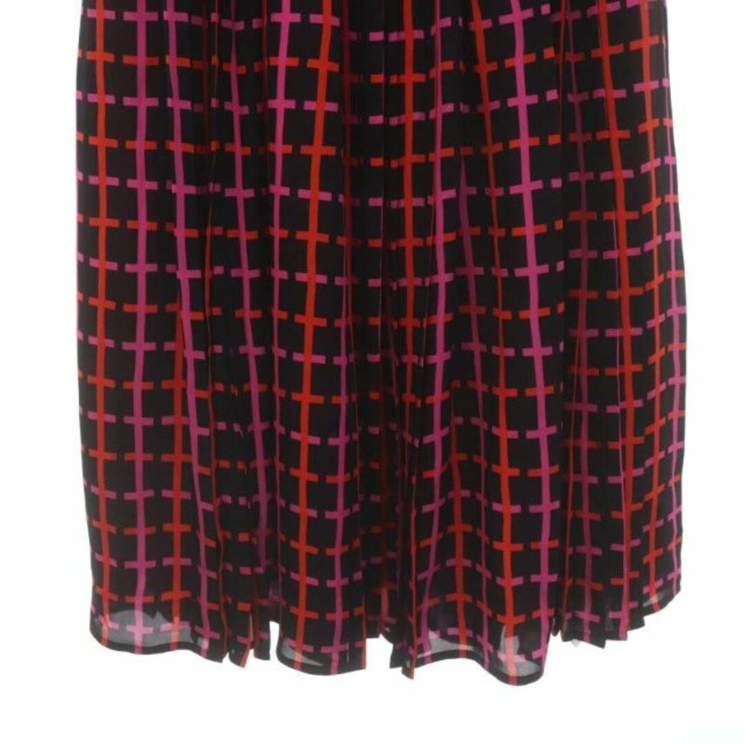 Drawer(ドゥロワー)のドゥロワー 21AW シルク チェック プリーツスカート ロング 40 黒 レディースのスカート(ロングスカート)の商品写真
