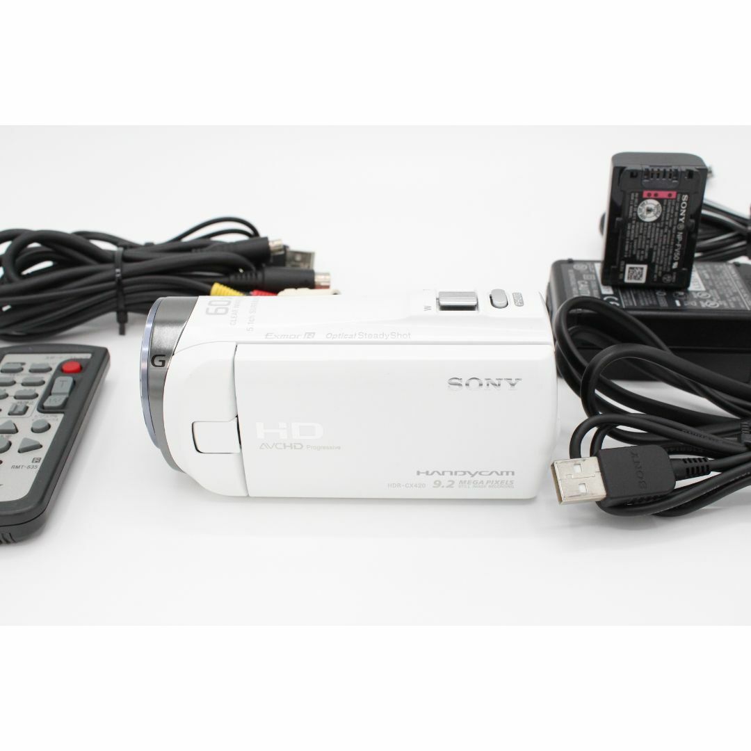 SONY(ソニー)の＜＜付属品多数！！＞＞【美品】SONY ソニー ビデオカメラ Handycam CX420 内蔵メモリ32GB ホワイト HDR-CX420/W #LE2024008 スマホ/家電/カメラのカメラ(ビデオカメラ)の商品写真