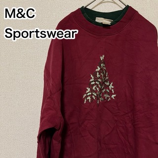 ●688【美品】US 古着  M&C Sportswear ニット トレーナー (スウェット)