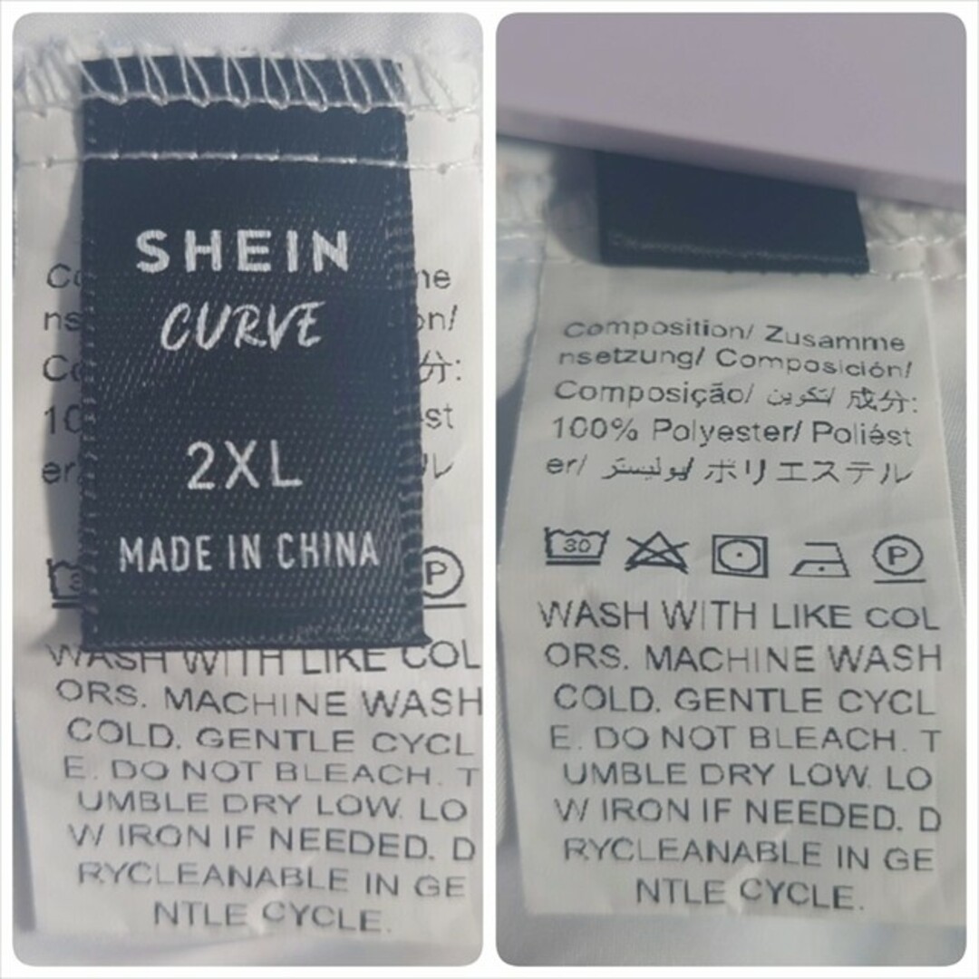 SHEIN(シーイン)の新品試着のみ★SHEIN VCAY 花柄プリント ロンスリーブワンピース 2XL レディースのワンピース(ロングワンピース/マキシワンピース)の商品写真