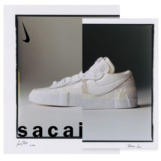 ナイキ(NIKE)のsacai Nike Blazer Low white パテント レザー 白(スニーカー)