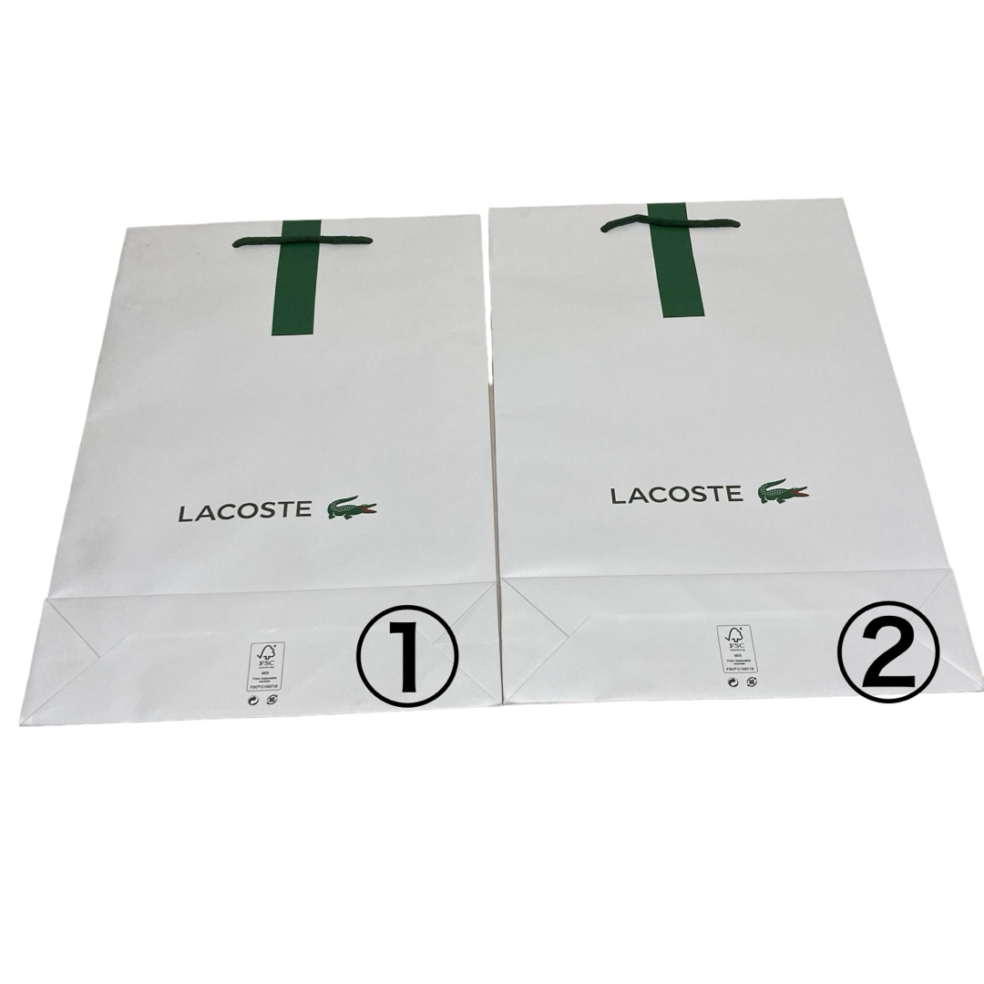 LACOSTE(ラコステ)のLACOSTE ラコステ ショッパー ショップ袋 紙袋 ショップバッグ ２枚 レディースのバッグ(ショップ袋)の商品写真