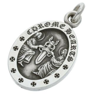 クロムハーツ(Chrome Hearts)のクロムハーツ  ANGEL MEDAL OVAL/エンジェルメダルオーバル シルバーネックレストップ メンズ(ネックレス)