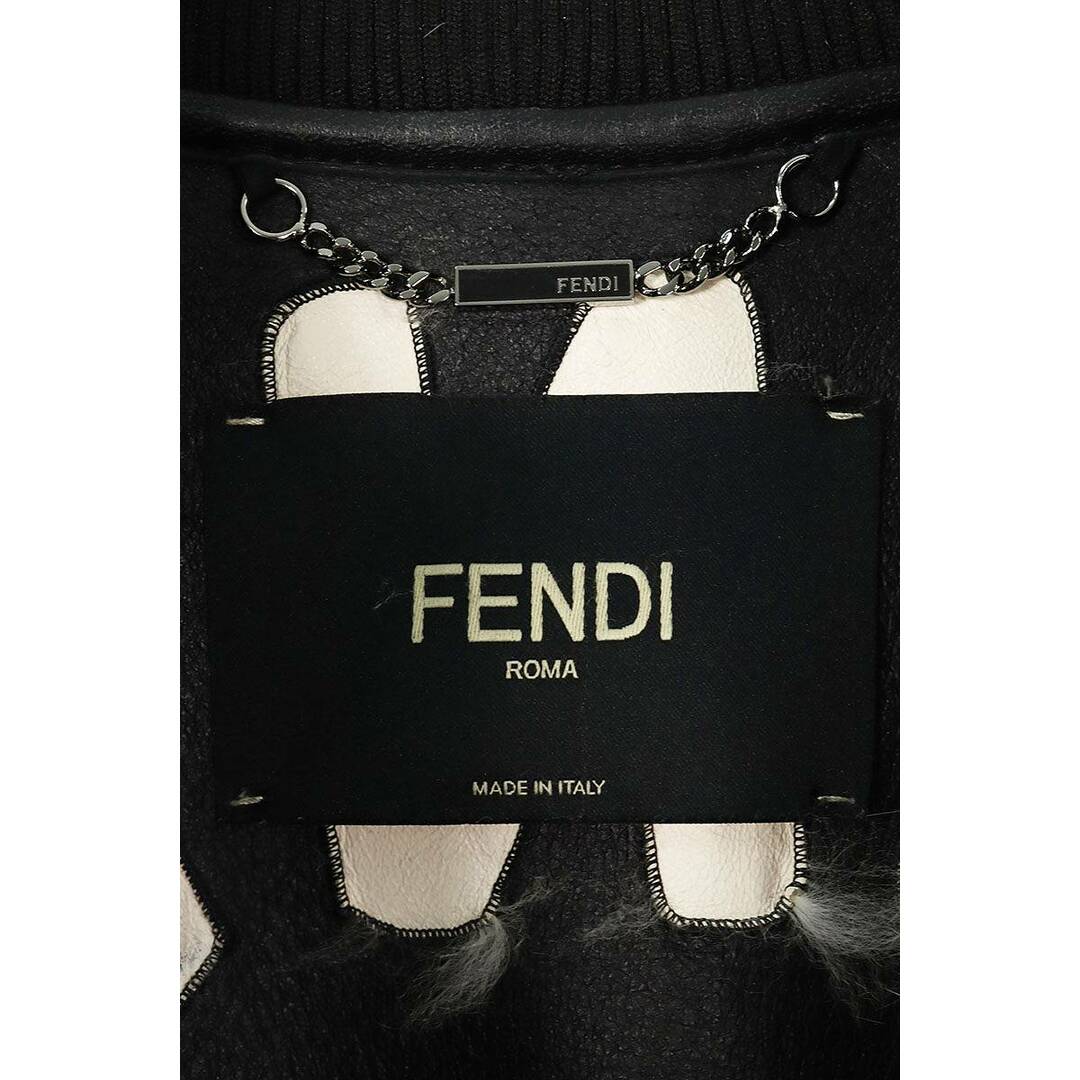 FENDI(フェンディ)のフェンディ  FNE73E 7IC ミンクファー裏地ラムレザージャケットブルゾン レディース 40 レディースのジャケット/アウター(ブルゾン)の商品写真