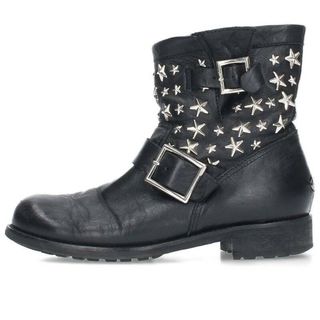 ジミーチュウ(JIMMY CHOO)のジミーチュウ スタースタッズレザーブーツ レディース 37.5(ブーツ)