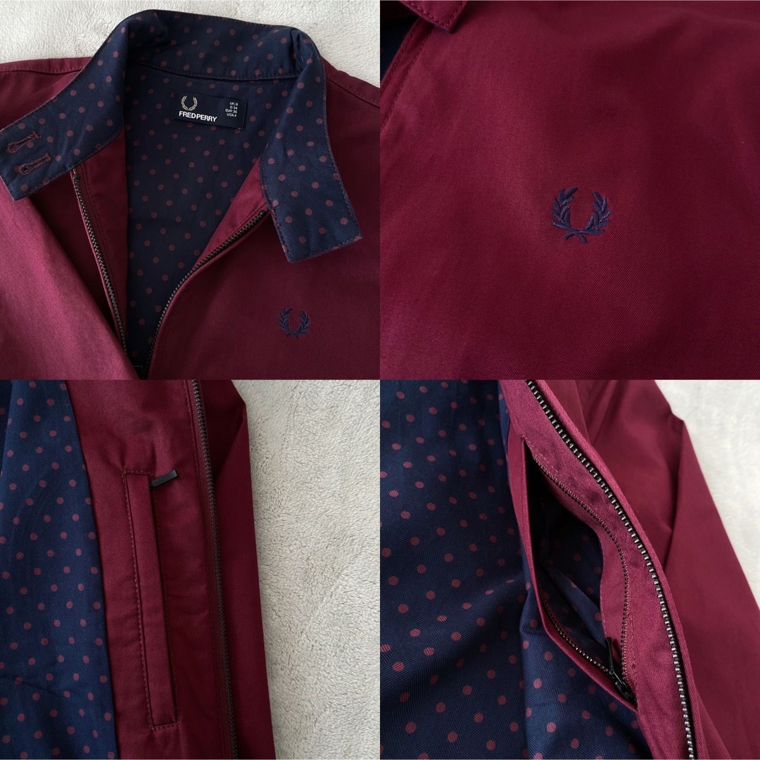 肩幅39cmFRED PERRY フレッドペリー　ハリントンジャケット　S UK8 ドット