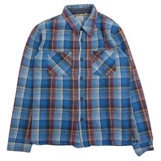 フラットヘッド(THE FLAT HEAD)のTHE FLAT HEAD ザフラットヘッド 長袖シャツ 長袖 チェック ネル シャツ ブルー系 38【中古】(シャツ)