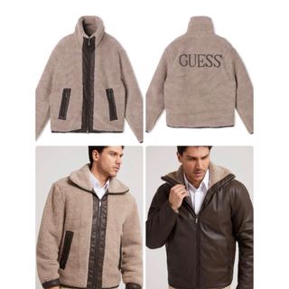 GUESS - ゲス GUESS ボア リバーシブル メンズ  フェイク レザージャケット 