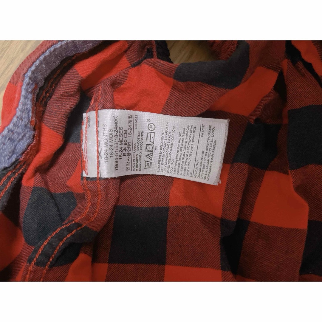 gap ギャップ　チェックシャツロンパース キッズ/ベビー/マタニティのベビー服(~85cm)(ロンパース)の商品写真