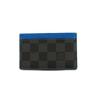 ルイヴィトン(LOUIS VUITTON)の★SALE 【4ed4150】ルイヴィトン 名刺入れ/ダミエ・グラフィット/ポルトカルトサーンプル/N64029/ブラック/ブルー【中古】メンズ(名刺入れ/定期入れ)