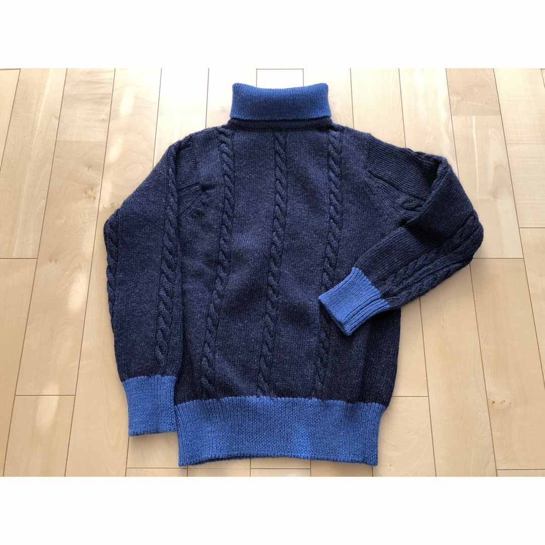 一回のみ着用 ナイジェル・ケーボン CABLE ROLL NECK KNITBLUEMIX生産国