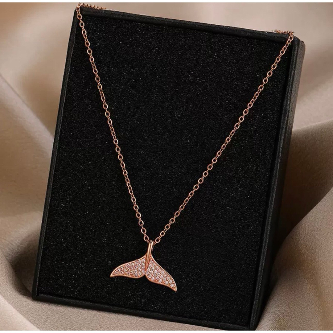人魚 エレガント 可愛い ピンクゴールド シンプル ネックレス 大人気 レディースのアクセサリー(ネックレス)の商品写真