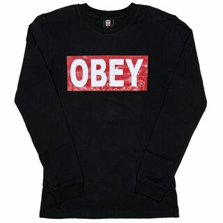 オベイ(OBEY)のObey オベイ ブランドロゴ 長袖 Tシャツ ブラック XL(Tシャツ/カットソー(七分/長袖))