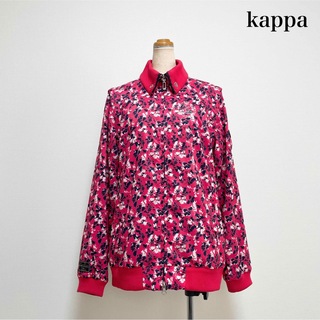 カッパ(Kappa)のKappa 小花柄ブルゾンジャケット ピンク ロゴ刺繍 ゴルフ ウエア(ウエア)