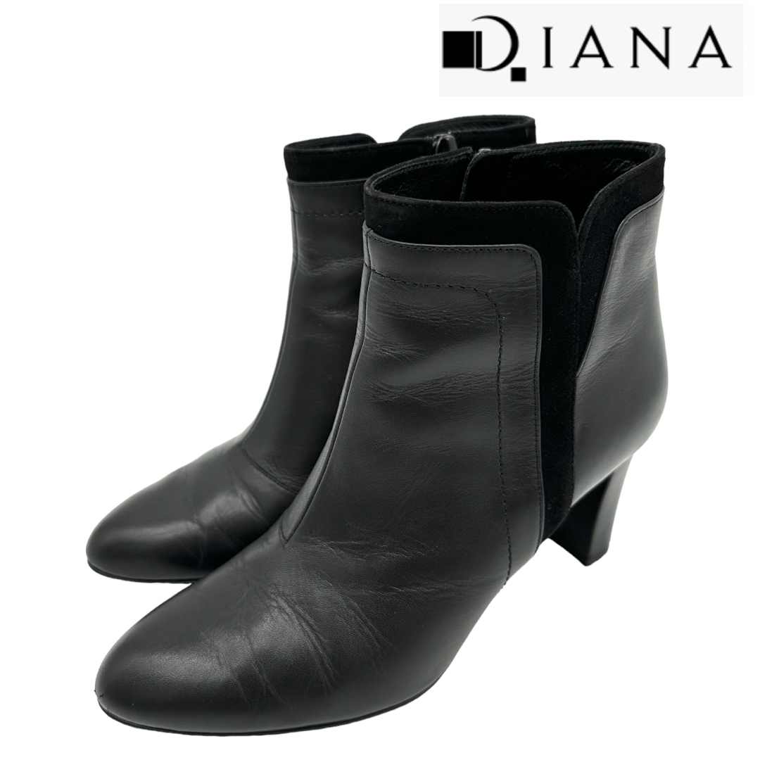 DIANA ダイアナ【23cm】サイドジップ ショートブーツ 黒 ブラック | フリマアプリ ラクマ