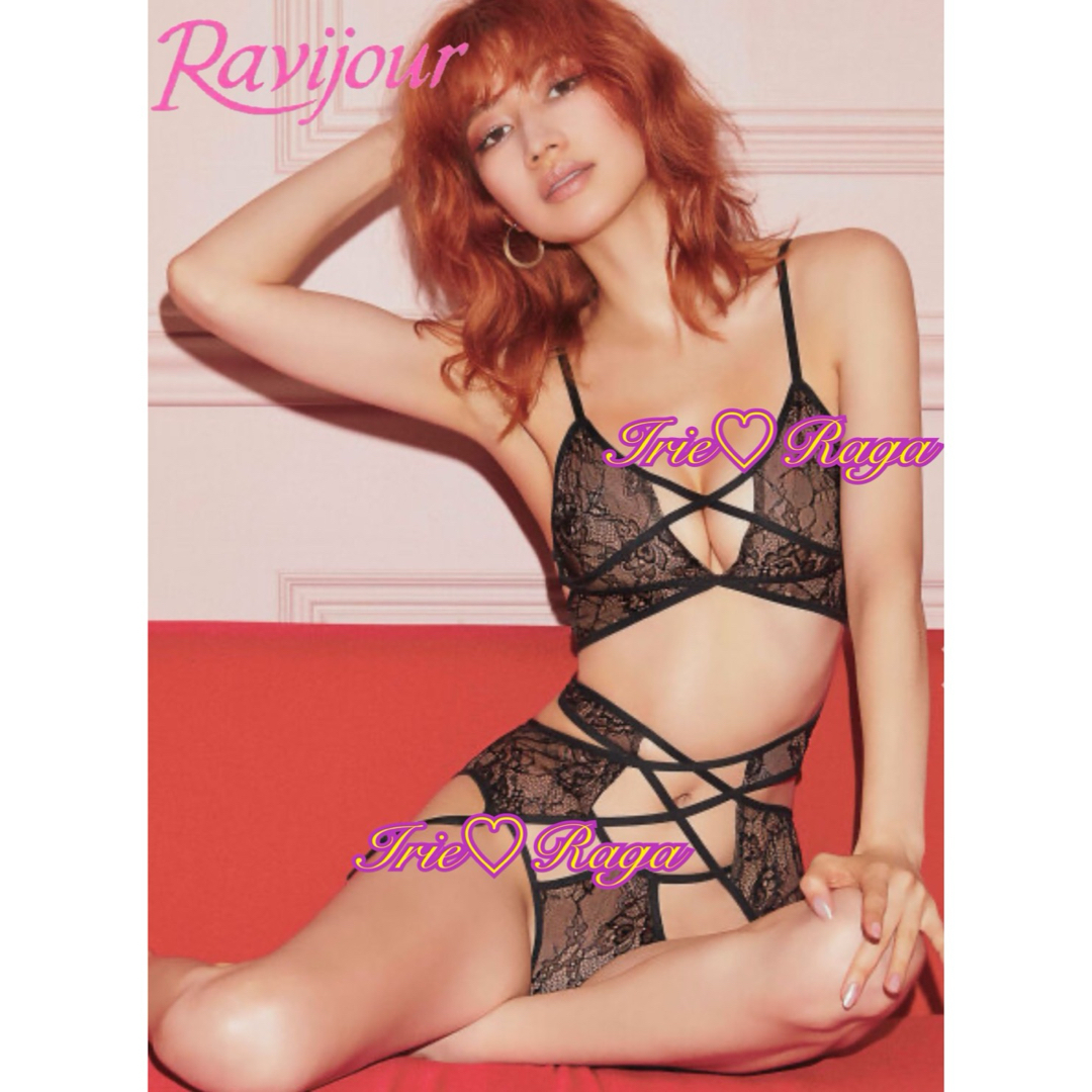 Ravijour(ラヴィジュール)の★Ravijour★レースブラショーツガーター3点★ブラレットTバックパンツ下着 レディースの下着/アンダーウェア(ブラ&ショーツセット)の商品写真