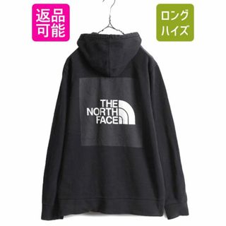 ザノースフェイス(THE NORTH FACE)のノースフェイス 両面 プリント スウェット フード パーカー メンズ M / The North Face プルオーバー 裏起毛 黒 トレーナー ブラック 薄手(パーカー)