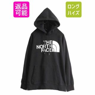 ザノースフェイス(THE NORTH FACE)のノースフェイス プリント スウェット フード パーカー レディース L 古着 The North Face プルオーバー 裏起毛 トレーナー アウトドア 薄手(パーカー)