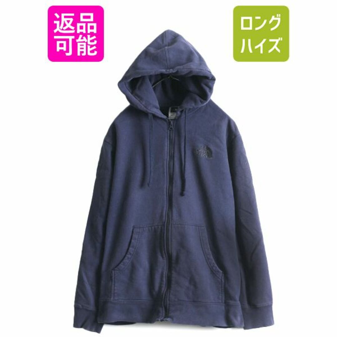 THE NORTH FACE(ザノースフェイス)のノースフェイス フルジップ スウェット フード パーカー メンズ L / 古着 The North Face アウトドア トレーナー 裏起毛 ジップアップ 紺 メンズのトップス(パーカー)の商品写真