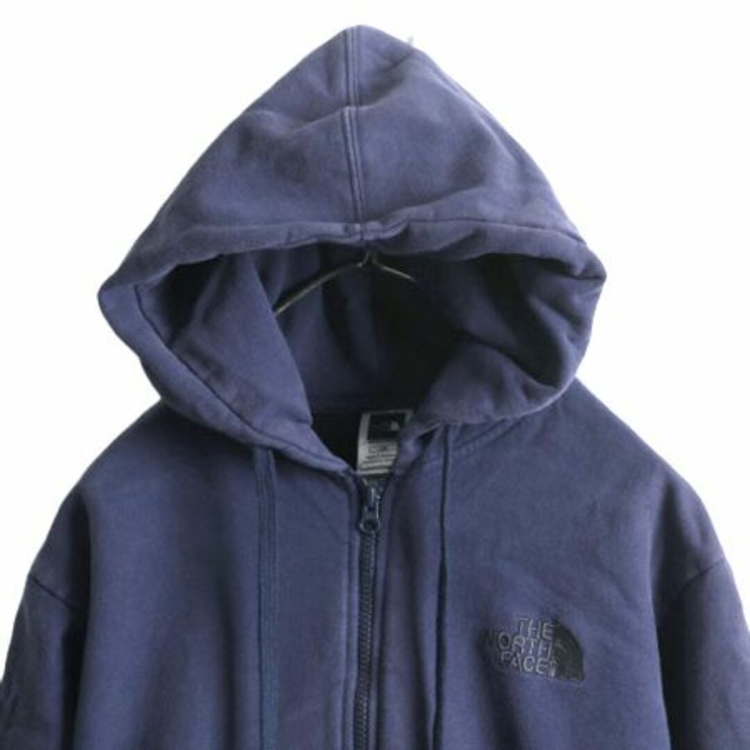 THE NORTH FACE(ザノースフェイス)のノースフェイス フルジップ スウェット フード パーカー メンズ L / 古着 The North Face アウトドア トレーナー 裏起毛 ジップアップ 紺 メンズのトップス(パーカー)の商品写真