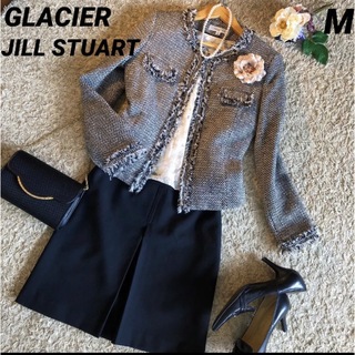 グラシア(GLACIER)のGLACIER ツイードノーカラージャケット & ジルスチュアート　スカート　M(スーツ)