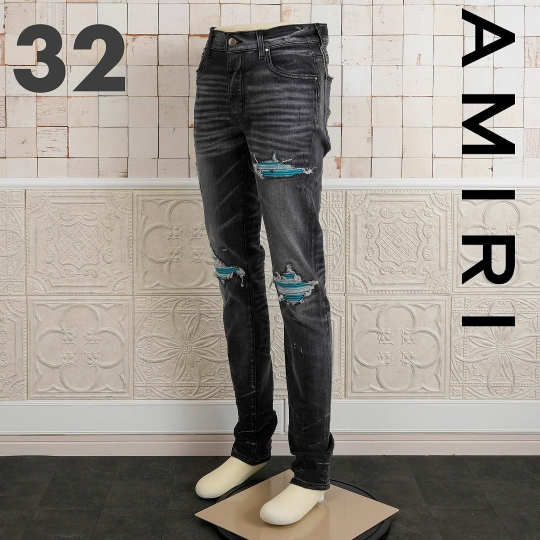 ユニゾンアミリ出品一覧新品 AMIRI MX1 Jeans ダメージ リペア デニムパンツ