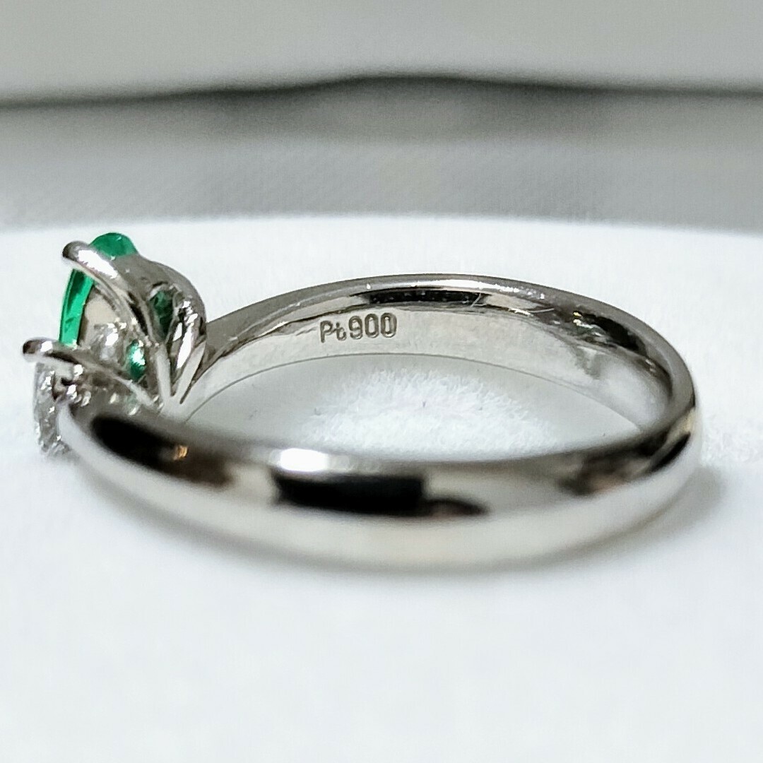 コロンビア産 ダイヤモンド×エメラルド リング Pt900 0.30ct レディースのアクセサリー(リング(指輪))の商品写真