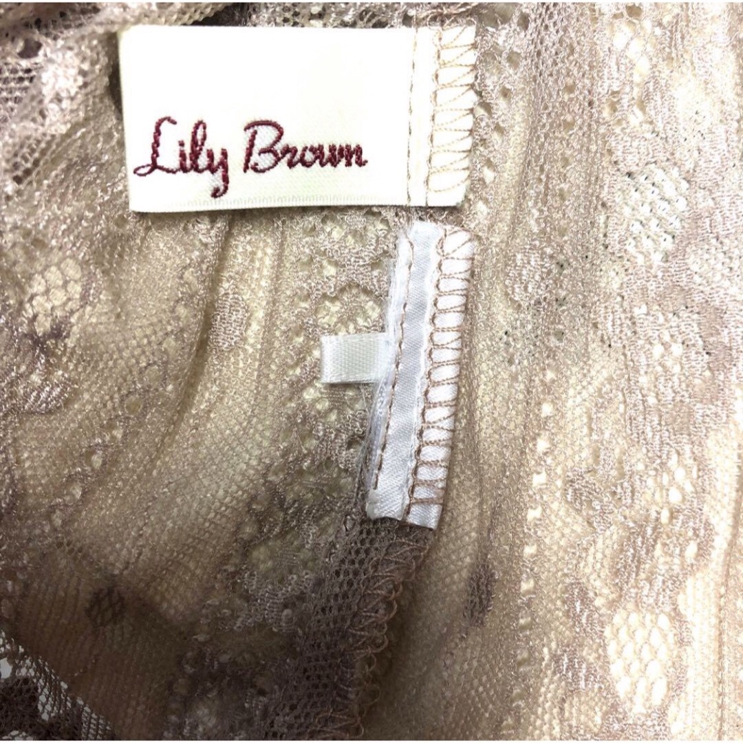 Lily Brown(リリーブラウン)のLilybrown 楊柳レーストップス ピンク レディースのトップス(シャツ/ブラウス(長袖/七分))の商品写真