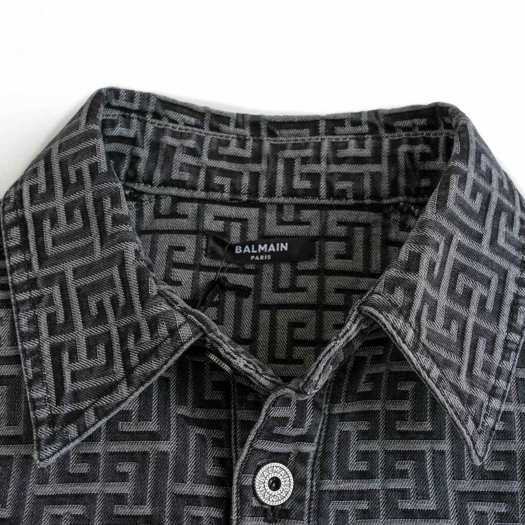 BALMAIN(バルマン)の新品 Balmain モノグラムジャカード デニムシャツ メンズのジャケット/アウター(Gジャン/デニムジャケット)の商品写真