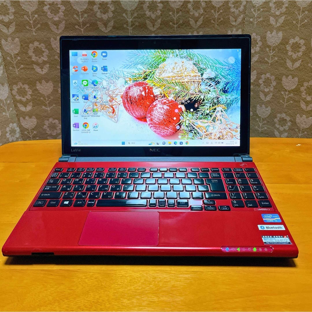 NEC(エヌイーシー)の大人気✨ノートパソコン Windows11✨オフィス付き✨NEC✨SSD✨レッド スマホ/家電/カメラのPC/タブレット(ノートPC)の商品写真