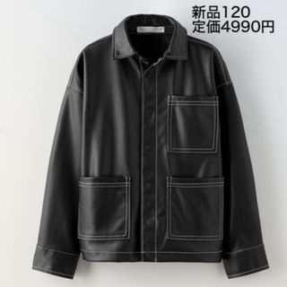 ザラキッズ(ZARA KIDS)の新品　ZARA  フェイクレザージャケット　ジャンパー　120  ブラック(ジャケット/上着)