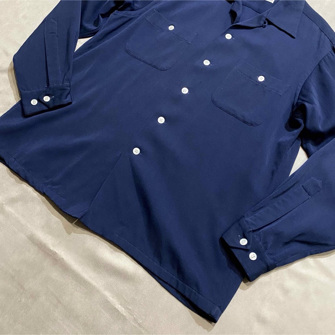 50s Vintage Gabardine Shirts ギャバジン　ネイビー