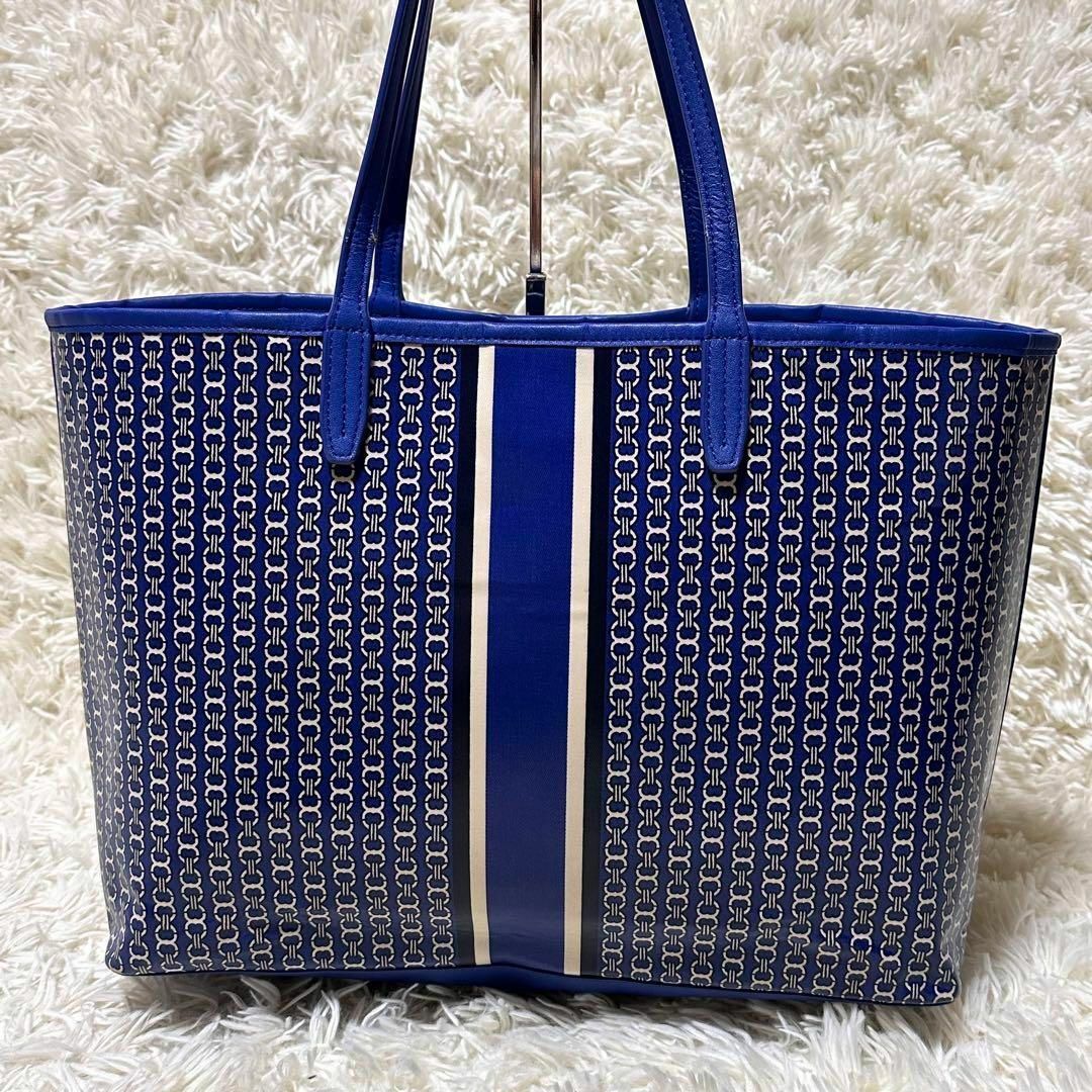 A4可 TORY BURCH PVC トートバッグ ジェミニリンク 総柄