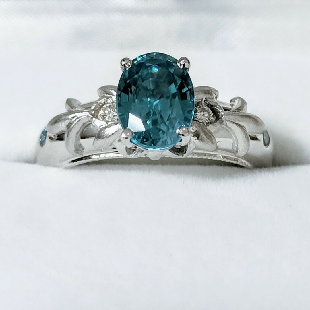 名執左結里 ダイヤモンド×ブルージルコン リング K18WG 2.317ct 名執左結里 ダイヤモンド×ブルージルコン リング K18WG 2.317ct