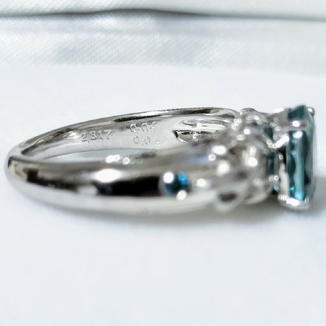 名執左結里 ダイヤモンド×ブルージルコン リング K18WG 2.317ct レディースのアクセサリー(リング(指輪))の商品写真