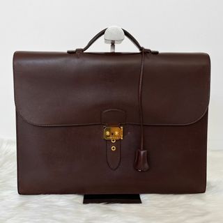 エルメス(Hermes)の【極美品】エルメス　サックアデペッシュ　カーフ　レインカバー付　ビジネスバッグ(ビジネスバッグ)