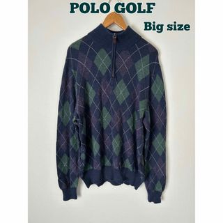 Polo Golf - POLO GOLF ポロゴルフ　ウールニット　ハーフジップニット　アーガイル柄