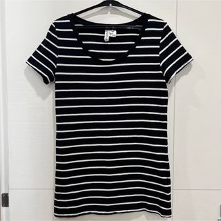 エイチアンドエム(H&M)の【美品】H&M ボーダーTシャツ　レディース　半袖　Sサイズ(Tシャツ(半袖/袖なし))