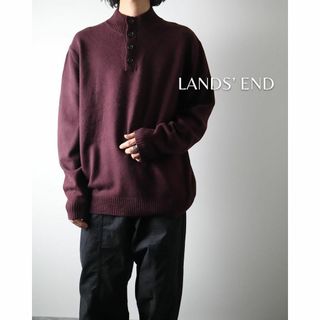 ランズエンド(LANDS’END)の【ランズエンド】ラムウール×カシミヤ ハーフボタン ルーズ ニット セーター(ニット/セーター)