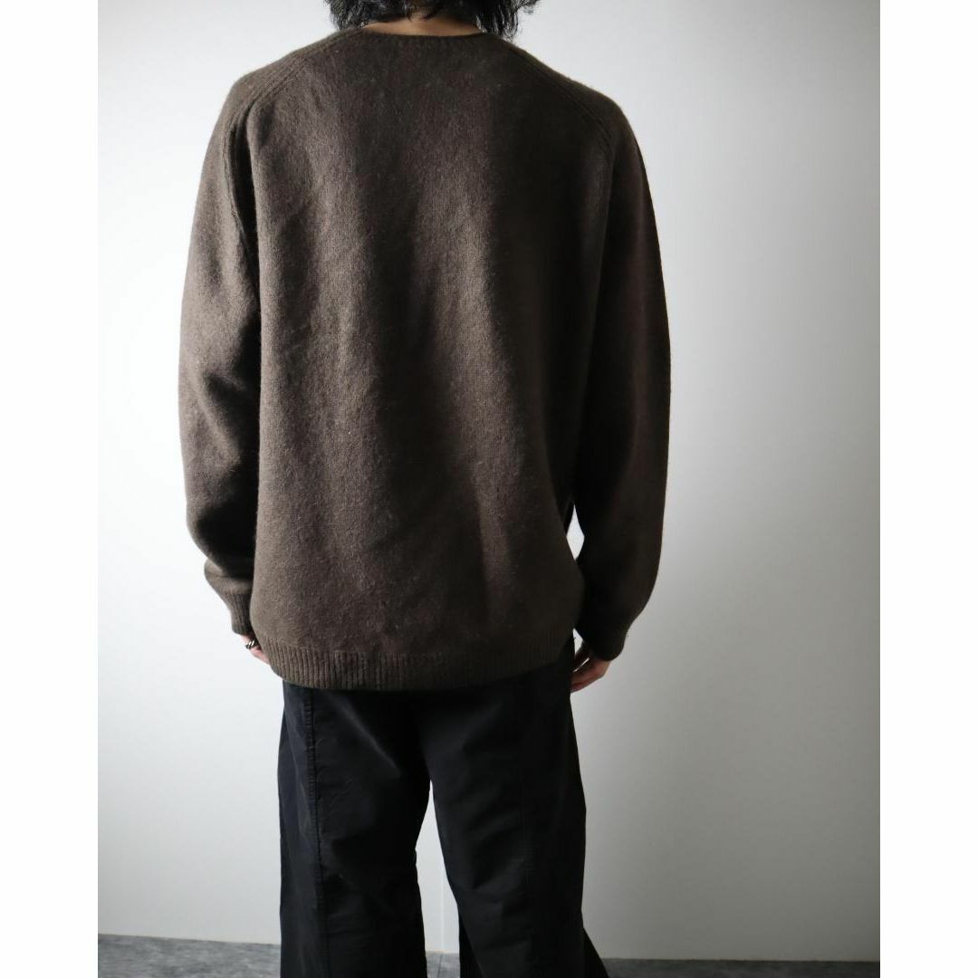 ART VINTAGE(アートヴィンテージ)の【ORVIS】メリノウール シャギー ラグラン ルーズ ニット セーター 茶 メンズのトップス(ニット/セーター)の商品写真