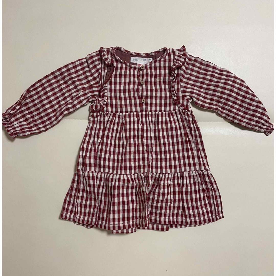 ZARA KIDS(ザラキッズ)のZARA♡ギンガムチェックワンピース(92センチ) キッズ/ベビー/マタニティのキッズ服女の子用(90cm~)(ワンピース)の商品写真