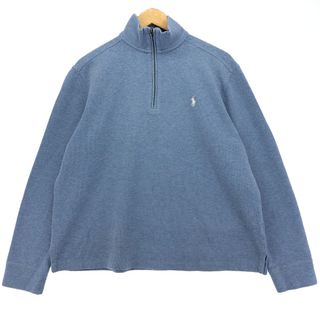 ラルフローレン(Ralph Lauren)の古着 ラルフローレン Ralph Lauren POLO by Ralph Lauren EXCLUSIVE OF DECORATION ハーフジップスウェットシャツ トレーナー メンズM /eaa415110(スウェット)