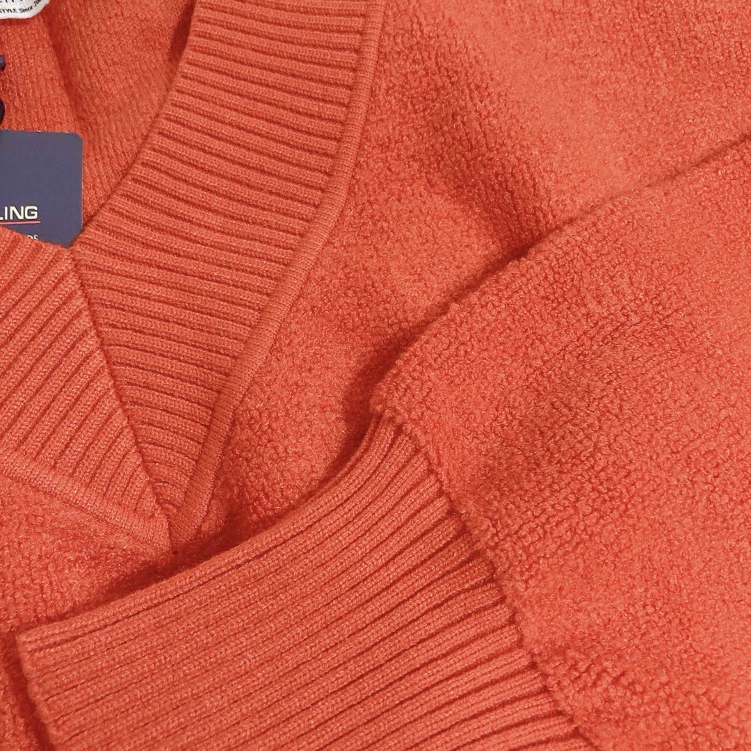 【✨美品✨】 オレンジニットセーター ニット プルオーバー 無地 トップス レディースのトップス(ニット/セーター)の商品写真